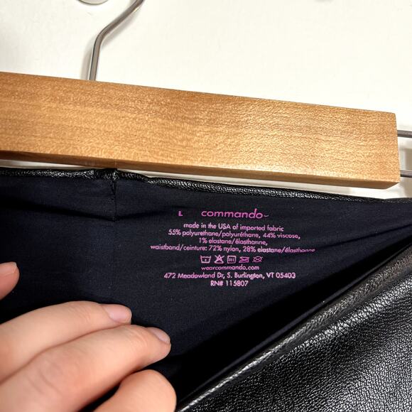 Commando Black Faux Leather Kick Flare Pants - Picture 3 of 4